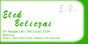 elek beliczai business card